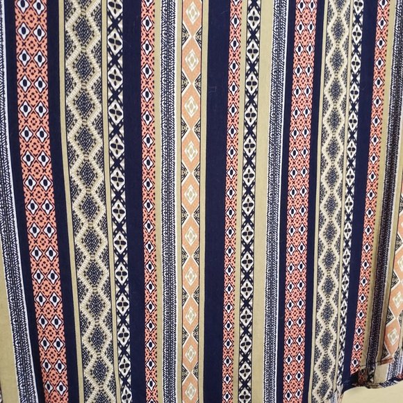 Umgee Tribal Print Vertical Striped Tunic or Dress in Size L *See Measurements - Picture 2 of 5